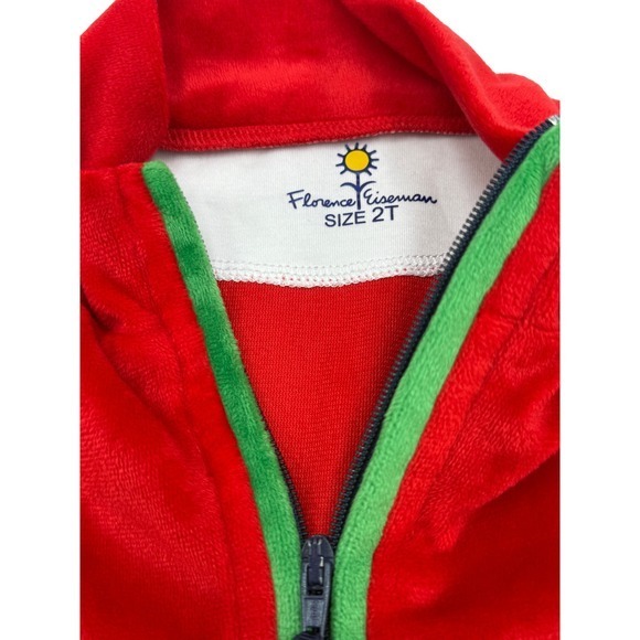 Florence Eiseman Vintage Girls 1/4 Zip up velour sweathshirt Size 2T - Picture 3 of 4